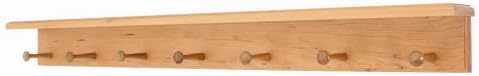 Cherry Peg Rack with Shelf -Handcrafted in the USA (Natural, 47" with 8 pegs) - Image 2