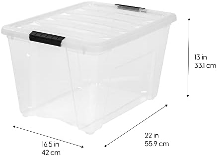 IRIS USA 3-Drawer Rolling Storage Cart, Black/Clear - Image 2