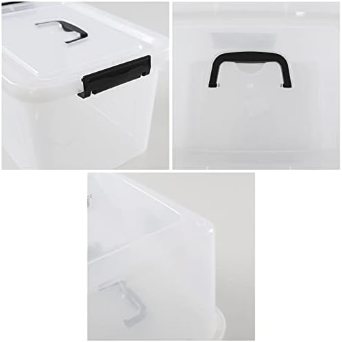 Zopnny 4-Pack Latching Storage Bins, Stackable Plastic Boxes, 10 L, Clear - Image 3