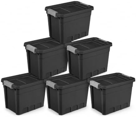 7.5 Gallon Stackable Storage Totes with Latch Lids,6 Pack by Unknown