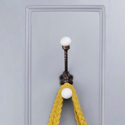 Indian Shelf 6 Piece Ceramic, Iron Double Wall Hooks for Towel Bags & Coats - Image 5