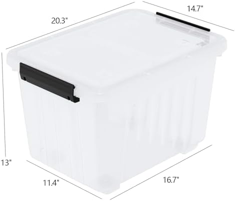 50 L Latching Storage Bins with Wheels, 4 Pack - Image 2