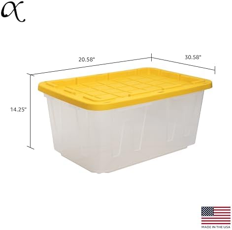 CX 27-Gallon Heavy Duty Clear Stackable Storage Bins with Lids, 4 Pack - Image 2