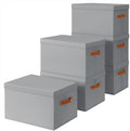 Homsorout Storage Bins with Lids - Large Fabric Closet Bins with Lid, 6 Pack Clothes Organizers and Storage, Collapsible Stackable Cube Basket for Home, Office, Dorm, Grey by Homsorout