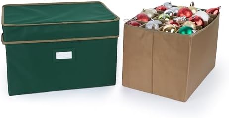 Covermates Adjustable Ornament Storage Box, 19.25"W x 13"D x 12.5"H, Green by Covermates