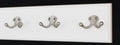 White Wall Mounted Coat Rack with Satin Nickel Dual Style Hooks 4.5" Ultra Wide (15" x 4.5" with 3 Hooks) by PEG+AND+RAIL