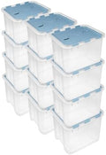 Sterilite Hinged Lid Storage Box, Plastic Container, 30 Quart, 12-Pack by Sterilite