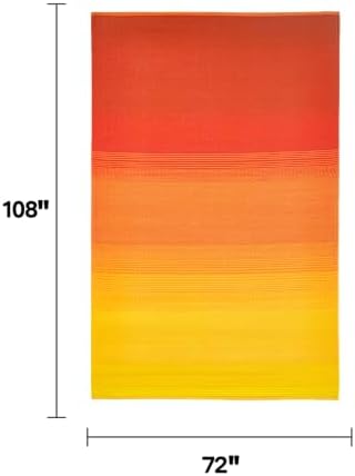 Fab Habitat Outdoor Rug - Waterproof, Fade Resistant, Crease-Free - Premium Recycled Plastic - Ombre - Large Patio, Deck, Sunroom, Camping, RV - Big Sur - Sunset - 6 x 9 ft - Image 2