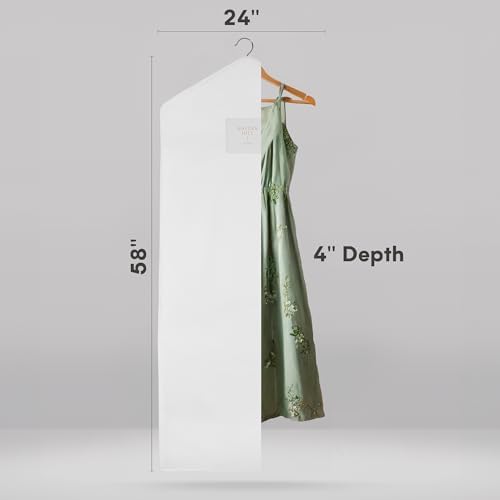 Hayden Hill Luxury Organic Cotton Long Hanging Garment Bag and 15" Sweater Bag - Fits Full Length Dresses + 4 Fine Knit Sweaters - Moth Proof Clothes Storage - Certified Carbon Neutral - Image 2