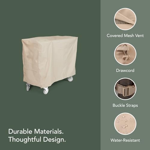 Covermates Ultima Serving Cart Cover, Polyester, 50Wx30Dx34H, Ripstop Tan - Image 4