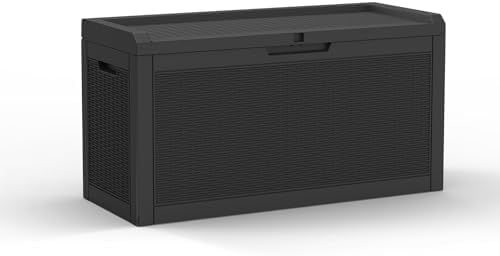 Mars Villa Deck Box, Waterproof Outdoor Storage Box, 60 Gallon, Black - Image 3