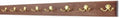 Cherry Coat Rack with Solid Brass Double Style Hooks (Mahogany, 41" x 3.5" with 7 hooks) by PEG+AND+RAIL