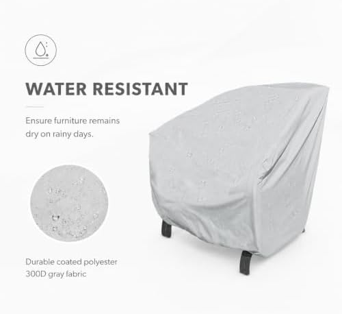 Treasure Garden X-Large Lounge Chair Cover, 300D Polyester Outdoor Deep Seating Chair Cover, Water Resistant, UPF50+ UV Protection, Elastic Hem, Spring Cinch Lock, Built-in Pouch & Storage Bag - Image 3