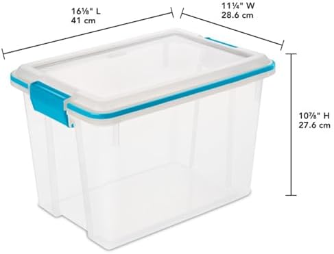 Sterilite Gasket Storage Box with Lids for Home & Office, 20 Quart, 12-Pack - Image 3