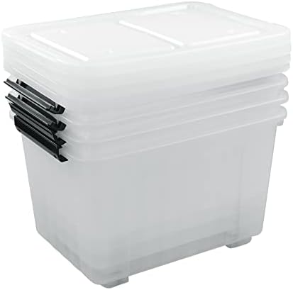 4-Pack 35 Quart Plastic Storage Bin with Secure Lid and Wheels - Image 7