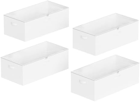 SpaceAid 4 Pack 10" High Under Bed Storage Containers, Large Underbed Storage Organizer Bins with Lids for Bedroom, Dorm, Clothes, Closet Organization, Bed Sheets and Blankets (White) - Image 7