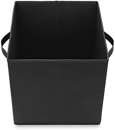 Casafield Set of 12 Collapsible Fabric Cube Storage Bins, Black - 11" Foldable Cloth Baskets for Shelves, Cubby Organizers & More - Image 4