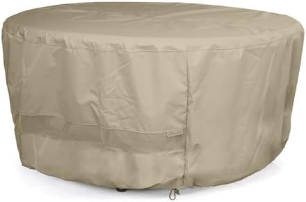 Covermates Round Dining Table Cover - Water-Resistant Polyester, Mesh Ventilation, Patio Table Covers, 36DIAMETER x 35H, Khaki by Covermates