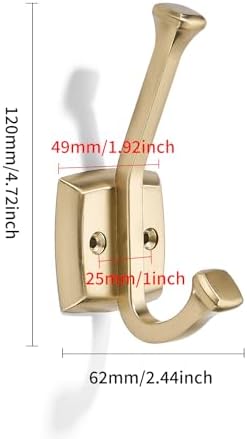 10 Pack 4-3/4 inch Champagne Gold Coat Hooks, Wall Mounted with Screws Suitable for Hanging Keys, Bath Towel, Bags, Hats, etc. Square Zinc Alloy Champagne Bronze mudroom Hooks - Image 5