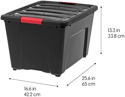 IRIS USA 4-Pack 72 Quart Storage Bins with Lids, Black - Image 2