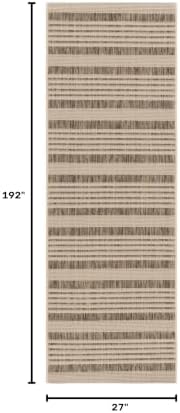 SAFAVIEH Courtyard Outdoor Runner Rug 2'3"x16', Brown & Bone CY6062-242 - Image 2