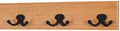 PegandRail Solid Cherry Wall Mounted Coat Rack - Oil Rubbed Bronze Double Style Coat Hooks - Made in The USA (Natural, 15" x 3.5" with 3 Hooks) by PEG+AND+RAIL