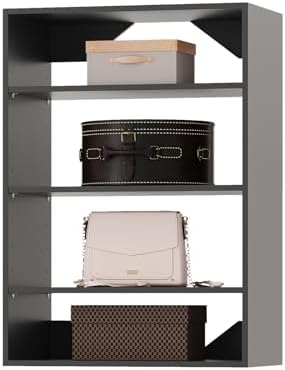ROOMTEC 31.5" Shelf Short Tower Closet Unit, Modular Closet System with Shelf, Wardrobe Organizer for Bedroom or Walk-in Closet, Wall Mounted, Customizable Clothes Storage Unit, Black by ROOMTEC