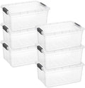 Superio Storage Bins with Lids, Clear Plastic Containers for Organizing, Stackable Totes, BPA Free, Odor Free, Organizer Boxes for Home, and Dorm (6 Pack, 36 Qt) by Superio