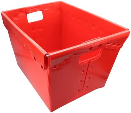 Flipside Products Storage Totes with Lids, Durable Plastic Storage Totes with Reinforced Metal Frame, Red and Green, Organization, Holiday, Christmas, Postal, 2 Pack - Image 6