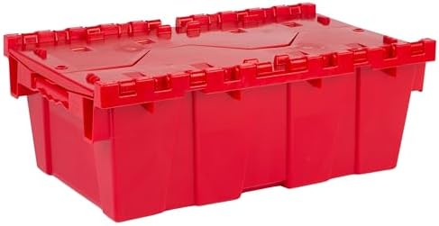 HE HUDSON EXCHANGE 19.6x11.6x7.3” (5 Pack, 3.7 Gallon) Tote with Attached Lid, Red - Image 3