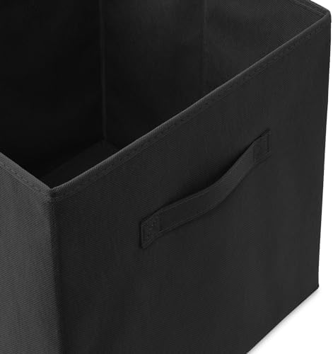 Casafield Set of 12 Collapsible Fabric Cube Storage Bins, Black - 13" Foldable Cloth Baskets for Shelves, Cubby Organizers & More - Image 3