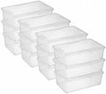 novelinks 12 Pack 6QT Plastic Storage Bins with Lids, Shoe Boxes (Clear) by novelinks