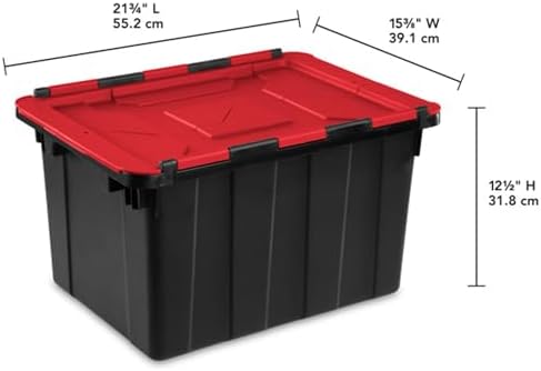 Sterilite Industrial Storage Tote with Lids for Garage, 12 Gallon, 6-Pack - Image 3