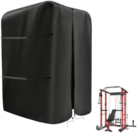 47"-110"W Squat Rack Cover with Waterproof Zipper for Gym Equipment by Guisong