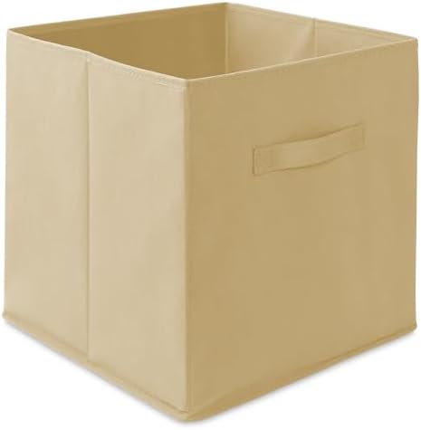 Casafield Set of 12 Collapsible Fabric Cube Storage Bins, Sandy Beige - 13" Foldable Cloth Baskets for Shelves, Cubby Organizers & More - Image 2