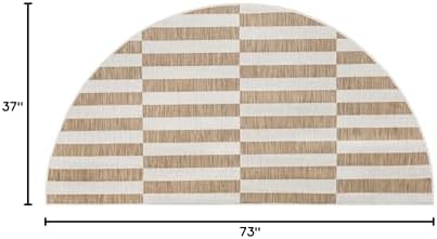 Unique Loom Outdoor Striped Collection Area Rug - Striped (3' 1" x 6' 1" Hearth Taupe/Ivory) - Image 2