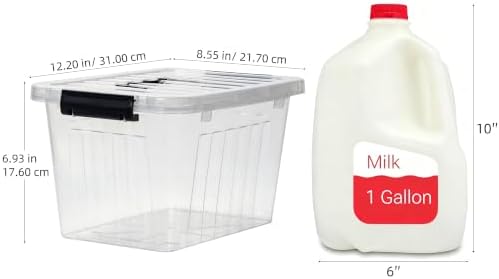 Citylife 7 Qt Clear Plastic Storage Bins with Lids and Handle Small 6 Pack - Image 2