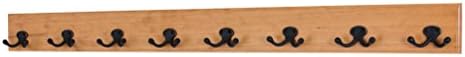 Solid Cherry Wall Mounted Coat Rack - Oil Rubbed Bronze Double Style Coat Hooks - Made in the USA (Natural, 41" x 3.5" with 8 Hooks) by PEG+AND+RAIL