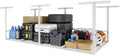 FLEXIMOUNTS 4x8ft Overhead Garage Storage Rack with Safety Rails, White by FLEXIMOUNTS