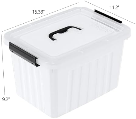 Kekow 18 L Clear Storage Bin with Lid, Clear Plastic Storage Totes, 4-Pack - Image 2