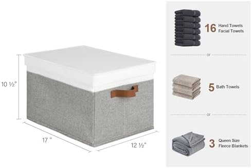 StorageWorks Fabric Storage Bins with Lids, Closet Storage Bins - Image 2