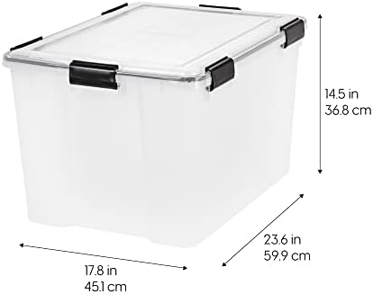 IRIS USA 2 Pack WeatherPro Plastic Storage Bins with Lids, 74 Qt, Black - Image 2