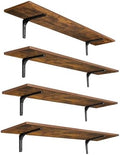 DINZI LVJ Long Wall Shelves, 47.3Inch Wooden Wall Mounted Shelves, Set of 4 by DINZILVJ