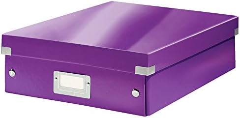Leitz A5 Storage Box, Click and Store Range 60430001 - Small, Purple Organiser Box A4 by Leitz