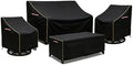 4-Piece Patio Furniture Cover Set, 600D Heavy Duty Outdoor Furniture Covers Waterproof — Fits 3-Seater Sofa, Swivel Rocker Chair & Coffee Table, All Weather Outdoor Protection, Small by Wavecover