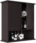 Smuxee Brown Bathroom Cabinet Wall Mounted, Small Medicine Cabinet with 2 Door Adjustable Shelves, Wall Cabinet Over Toilet for Laundry Room Kitchen by Smuxee