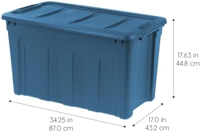 IRIS USA 4-Pack 31 Gal Heavy Duty Storage Totes with Lids, Navy - Image 2