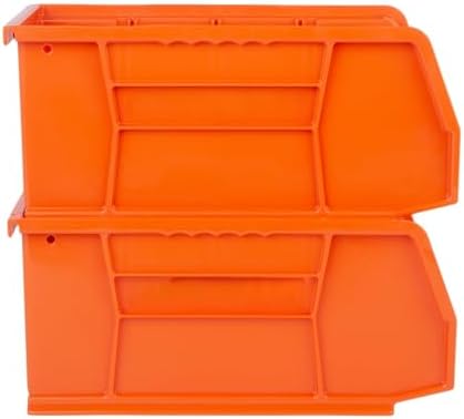 HE HUDSON EXCHANGE 11" x 5.5" x 5" (12 Pack) Plastic Stackable Storage Bin, Orange - Image 4