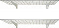 Hyloft 00630 2-Pack Heavy Duty Steel Wall Garage Shelving, 48-Inch X 24-Inch Wall Mounted Shelves for Garage Storage, Low-Profile Brackets, Max Shelf Load 150 Pounds, White Powder Coated Finish by Hyloft