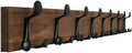 WEBI Coat Rack Wall Mount,43" Solid Wood Coat Hooks Wall Mounted Coat Hanger,16" Hole to Hole,Heavy Duty Hook Rack,8 Triple Hooks for Hanging Coats,Jacket,Hat,Backpack,Farmhouse,Brown by WEBI